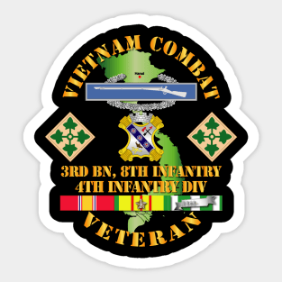 Vietnam Combat Infantry Veteran w 3rd Bn 8th Inf - 4th ID SSI Sticker